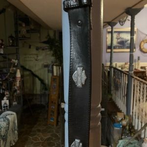 Black Leather Guitar Strap